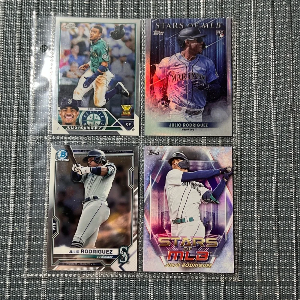 ⚾️ Julio Rodriguez Topps Baseball Cards Lot of 4 - Mariners / Rookie Cards
